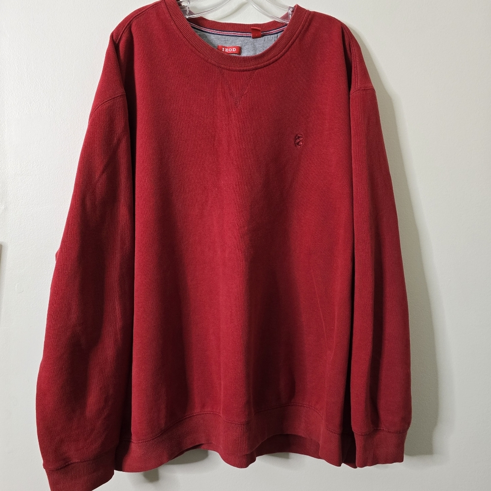 Izod Crewneck Sweatshirt Size 2XL Red